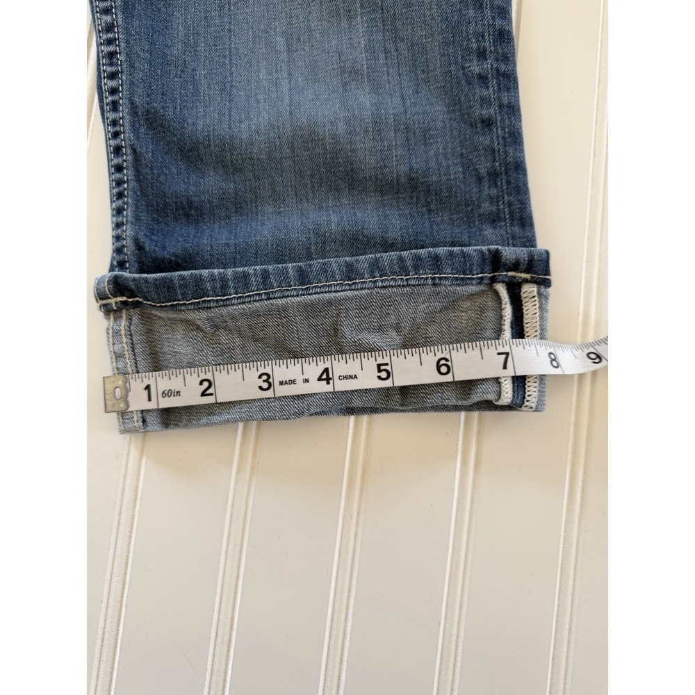 Vigoss Juniors Size 9 Capri Jeans Rhinestone Pocket Cuffed Stretch Denim 9 - Picture 5 of 12